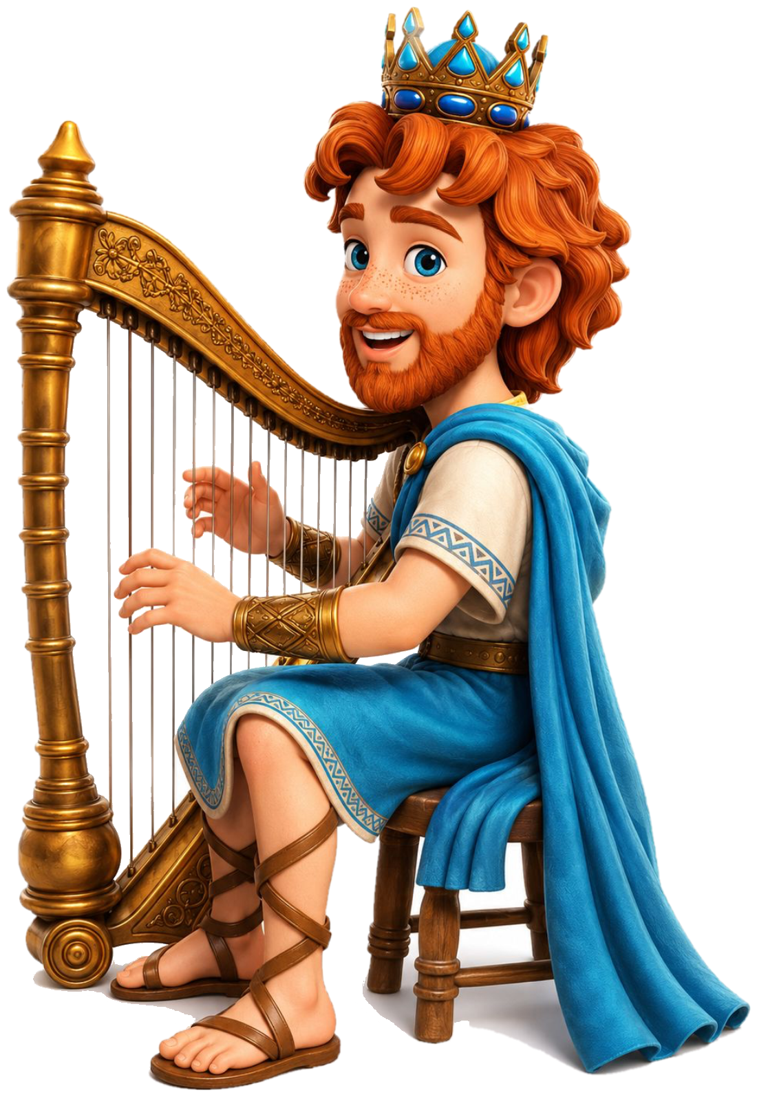 Le roi David jouant de la harpe