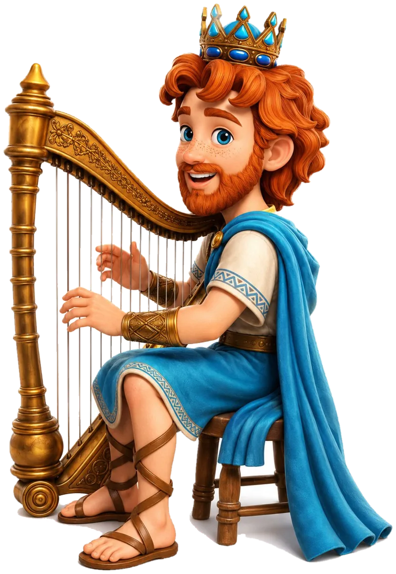 Le roi David jouant de la harpe
