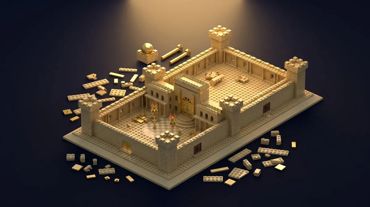 La maquette du Temple assemblée en briques